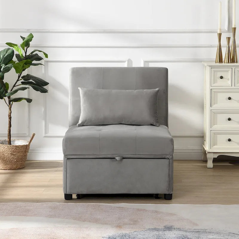 Pouf Letto Pieghevole - Grigio | Design Multifunzionale 4-in-1