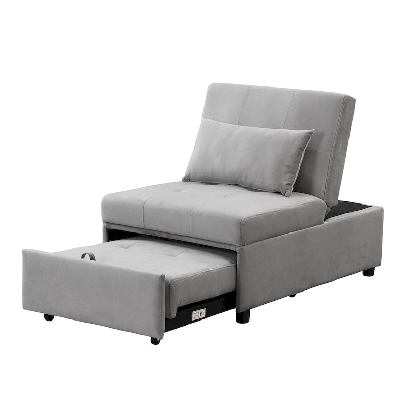 Pouf Letto Pieghevole - Grigio | Design Multifunzionale 4-in-1