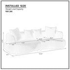 Divano curvo sezionale Mid Century Modern