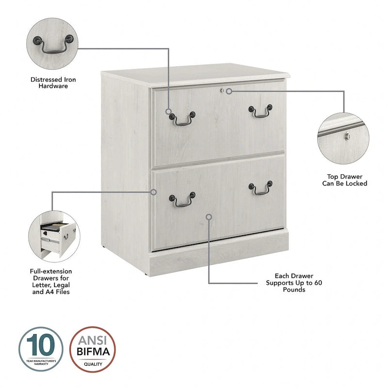 Cassettiera a scorrimento orizzontale color Ciliegio – Cassetti a estensione completa, 10 anni di garanzia