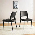Sedie da Pranzo Moderne Minimaliste in Ecopelle – Ergonomiche, Gambe in Metallo (Confezione da 2)