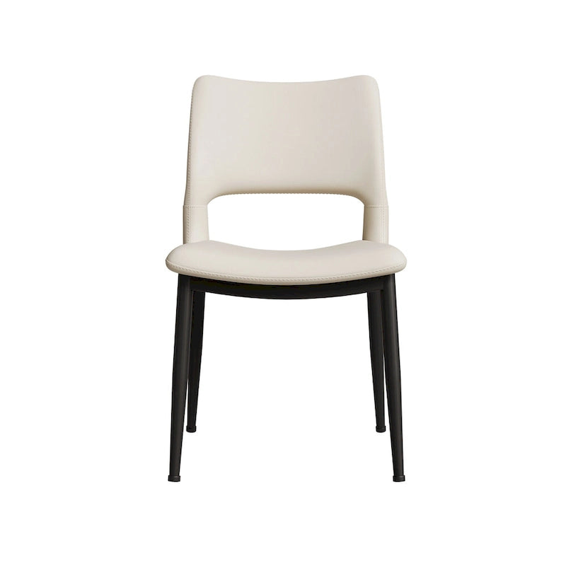 Sedie da Pranzo Moderne Minimaliste in Ecopelle – Ergonomiche, Gambe in Metallo (Confezione da 2)
