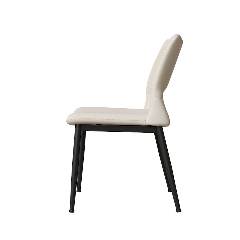 Sedie da Pranzo Moderne Minimaliste in Ecopelle – Ergonomiche, Gambe in Metallo (Confezione da 2)