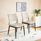 Sedie da Pranzo Moderne Minimaliste in Ecopelle – Ergonomiche, Gambe in Metallo (Confezione da 2)