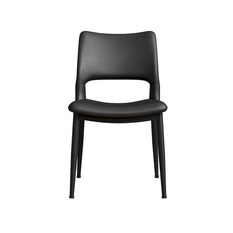 Sedie da Pranzo Moderne Minimaliste in Ecopelle – Ergonomiche, Gambe in Metallo (Confezione da 2)
