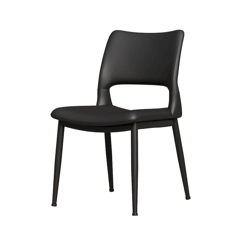 Sedie da Pranzo Moderne Minimaliste in Ecopelle – Ergonomiche, Gambe in Metallo (Confezione da 2)