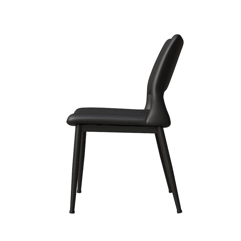 Sedie da Pranzo Moderne Minimaliste in Ecopelle – Ergonomiche, Gambe in Metallo (Confezione da 2)