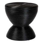 Tavolino/Comodino con Struttura a Clessidra in Rattan Naturale – Stile Bohémien Chic, Rotondo 55 cm