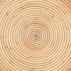 Tavolino/Comodino con Struttura a Clessidra in Rattan Naturale – Stile Bohémien Chic, Rotondo 55 cm