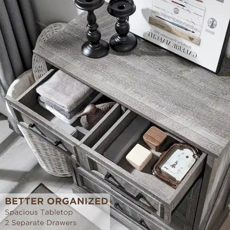 Cassettiera rustica a 6 cassetti Farmhouse – 80 cm di larghezza