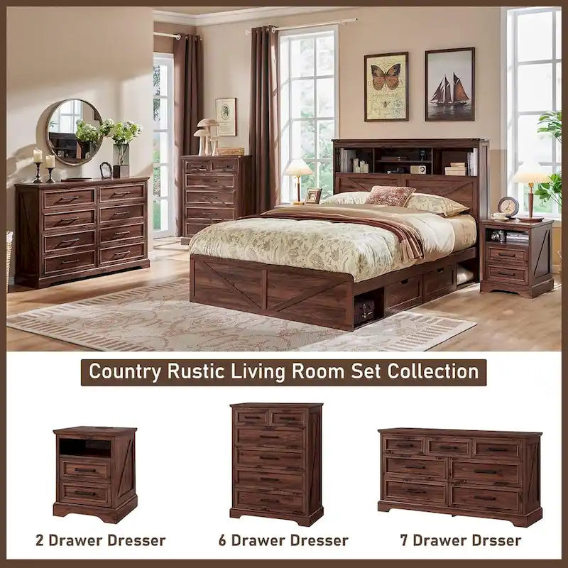 Cassettiera rustica a 6 cassetti Farmhouse – 80 cm di larghezza