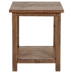 Tavolino da salotto/comodino quadrato da 20" in stile rustico con ripiano inferiore – Marrone anticato
