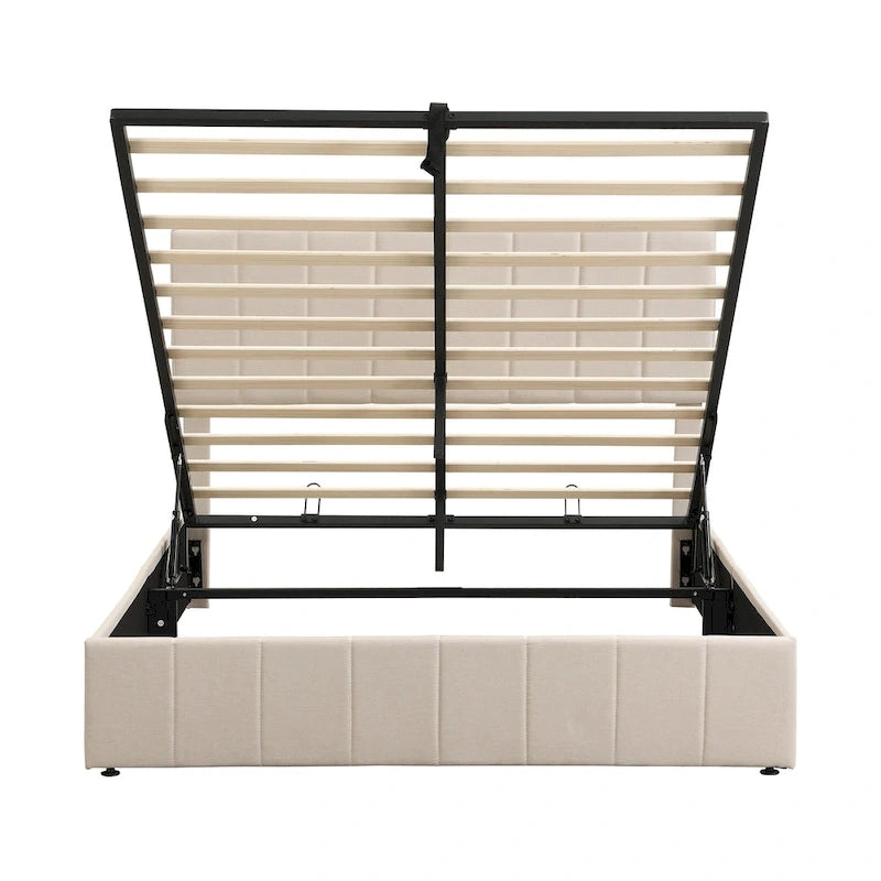Letto imbottito con piattaforma e contenitore idraulico – Queen/Matrimoniale