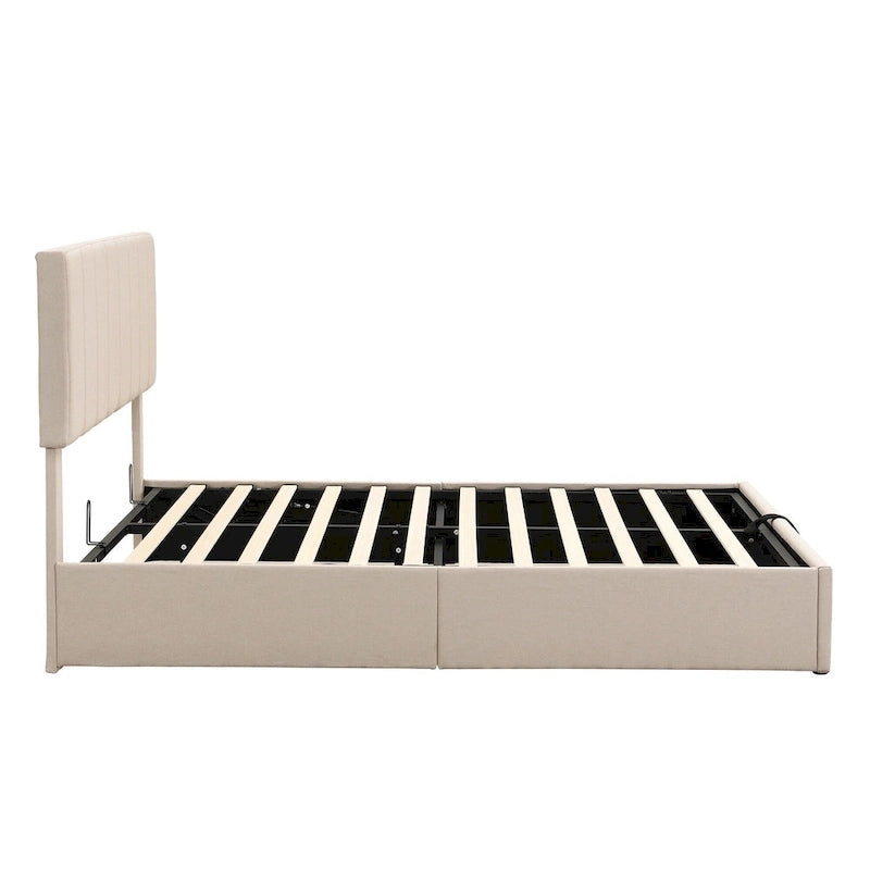 Letto imbottito con piattaforma e contenitore idraulico – Queen/Matrimoniale
