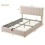Letto imbottito con piattaforma e contenitore idraulico – Queen/Matrimoniale