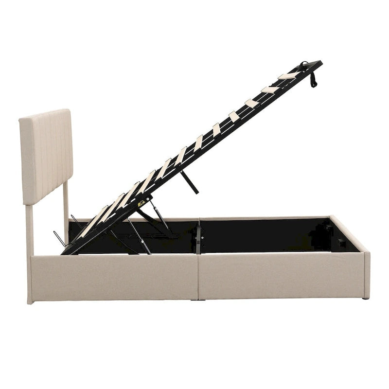 Letto imbottito con piattaforma e contenitore idraulico – Queen/Matrimoniale