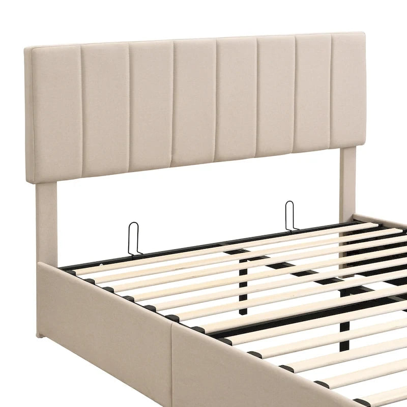 Letto imbottito con piattaforma e contenitore idraulico – Queen/Matrimoniale