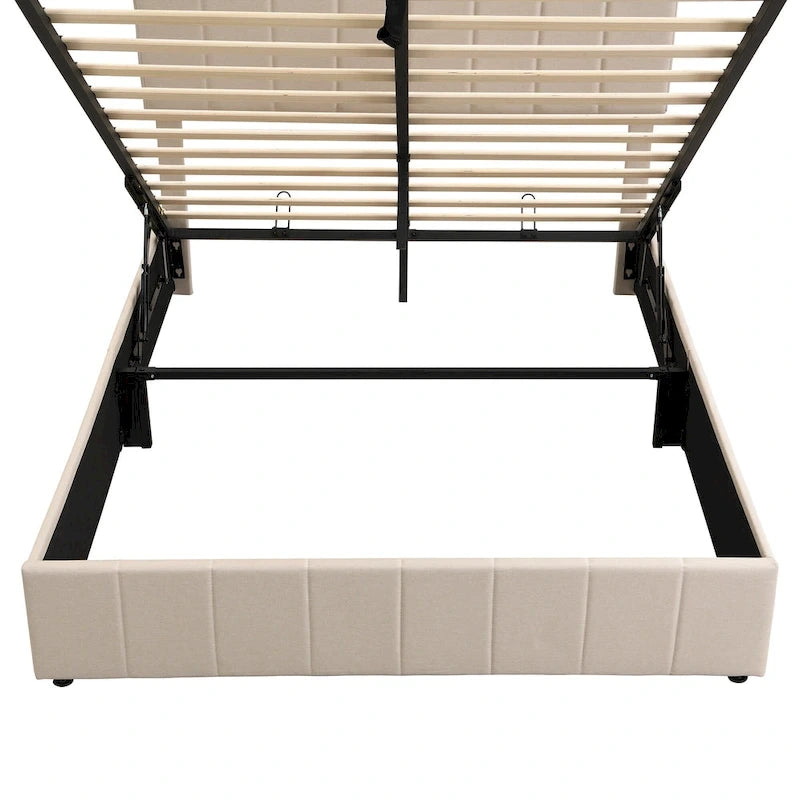 Letto imbottito con piattaforma e contenitore idraulico – Queen/Matrimoniale