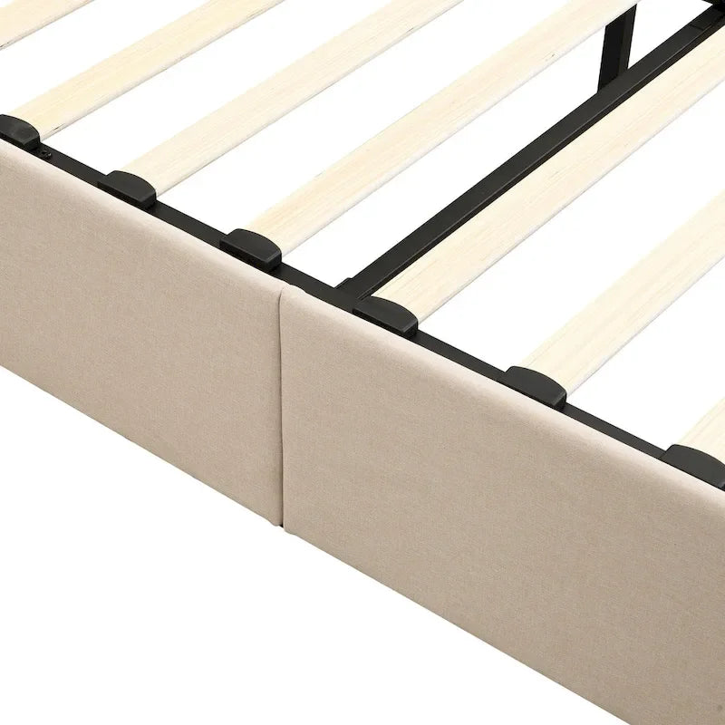 Letto imbottito con piattaforma e contenitore idraulico – Queen/Matrimoniale