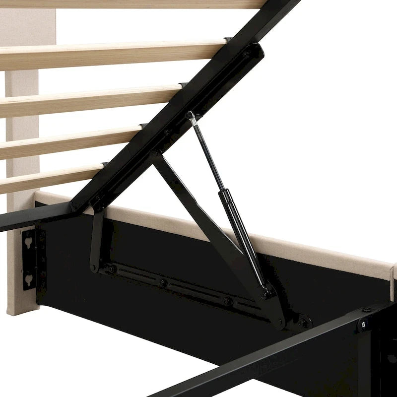Letto imbottito con piattaforma e contenitore idraulico – Queen/Matrimoniale
