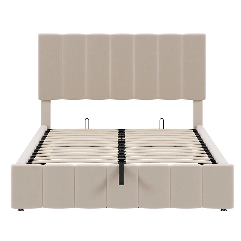 Letto imbottito con piattaforma e contenitore idraulico – Queen/Matrimoniale