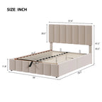 Letto imbottito con piattaforma e contenitore idraulico – Queen/Matrimoniale