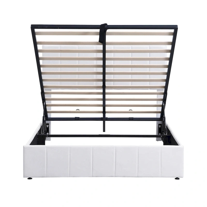 Letto imbottito con piattaforma e contenitore idraulico – Queen/Matrimoniale