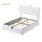 Letto imbottito con piattaforma e contenitore idraulico – Queen/Matrimoniale