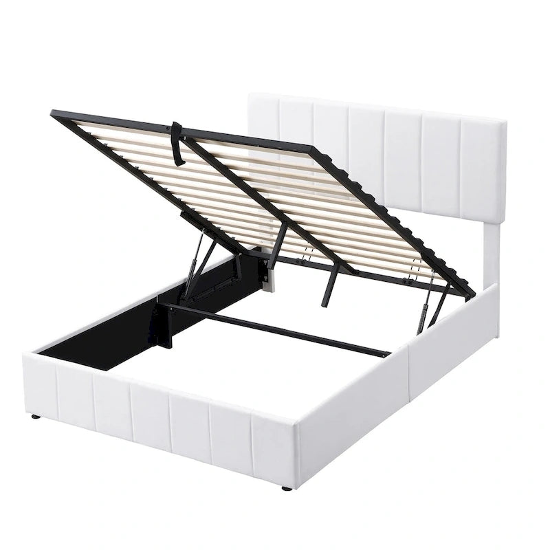 Letto imbottito con piattaforma e contenitore idraulico – Queen/Matrimoniale