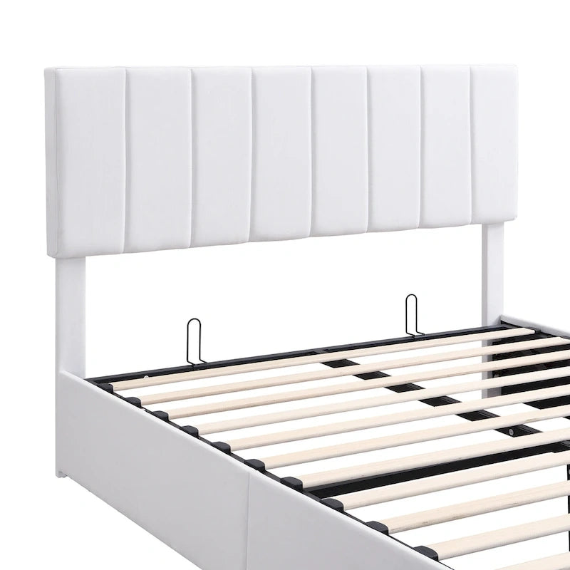Letto imbottito con piattaforma e contenitore idraulico – Queen/Matrimoniale