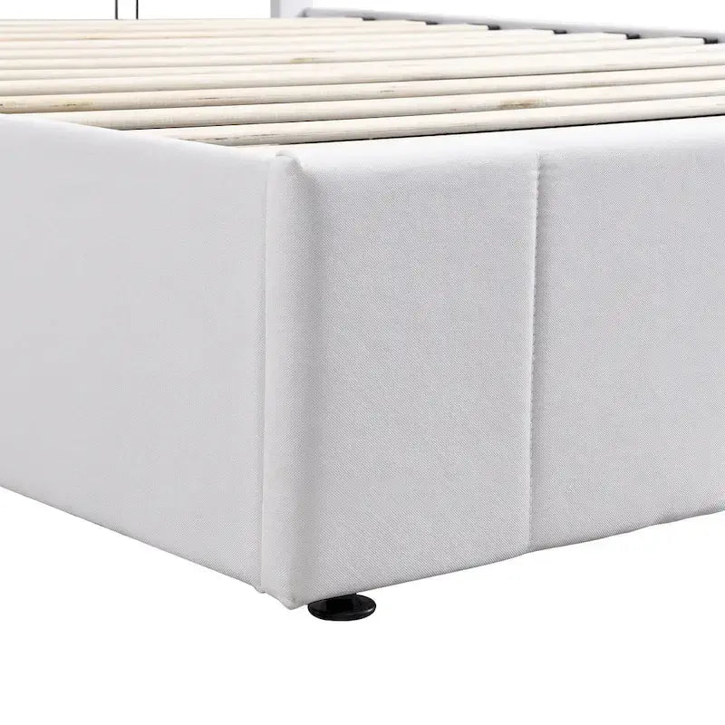 Letto imbottito con piattaforma e contenitore idraulico – Queen/Matrimoniale