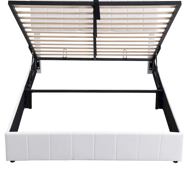 Letto imbottito con piattaforma e contenitore idraulico – Queen/Matrimoniale