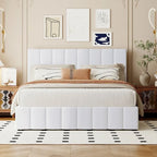 Letto imbottito con piattaforma e contenitore idraulico – Queen/Matrimoniale