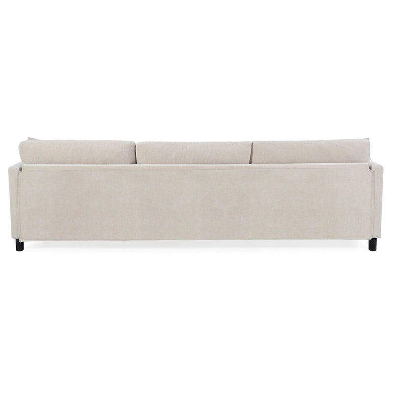 Divano componibile a 4 posti con pouf mobile e bracciolo portaoggetti – 273 cm L