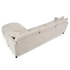 Divano componibile a 4 posti con pouf mobile e bracciolo portaoggetti – 273 cm L