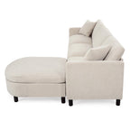 Divano componibile a 4 posti con pouf mobile e bracciolo portaoggetti – 273 cm L