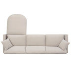 Divano componibile a 4 posti con pouf mobile e bracciolo portaoggetti – 273 cm L