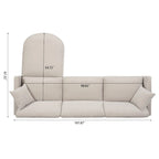 Divano componibile a 4 posti con pouf mobile e bracciolo portaoggetti – 273 cm L