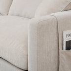Divano componibile a 4 posti con pouf mobile e bracciolo portaoggetti – 273 cm L