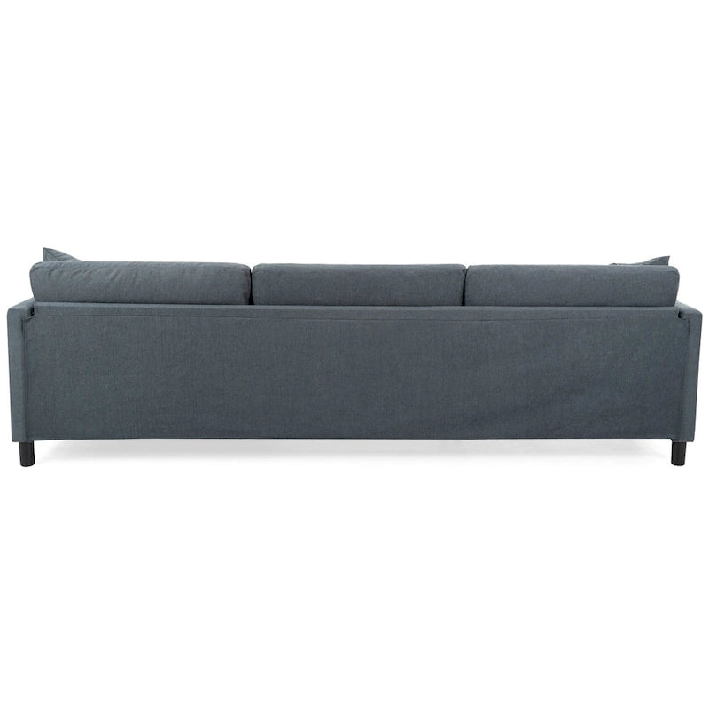 Divano componibile a 4 posti con pouf mobile e bracciolo portaoggetti – 273 cm L
