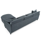 Divano componibile a 4 posti con pouf mobile e bracciolo portaoggetti – 273 cm L
