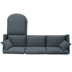 Divano componibile a 4 posti con pouf mobile e bracciolo portaoggetti – 273 cm L