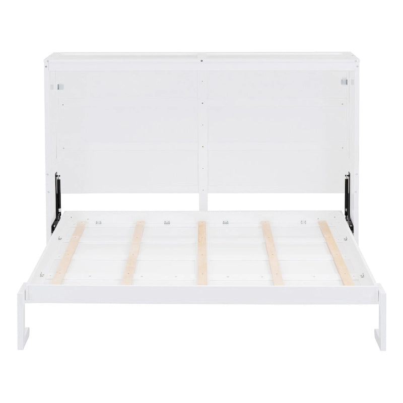 Letto a scomparsa in legno a grandezza naturale salvaspazio pieghevole con doghe flessibili