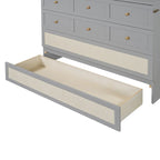 Letto a scomparsa grigio a grandezza naturale con cassetti portaoggetti versatili e design a trama in rattan