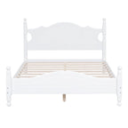 Struttura Letto a Piattaforma in Legno di Pino in Stile Retrò con Testiera e Pediera, Supporto a Doghe in Legno