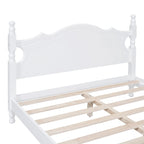 Struttura Letto a Piattaforma in Legno di Pino in Stile Retrò con Testiera e Pediera, Supporto a Doghe in Legno