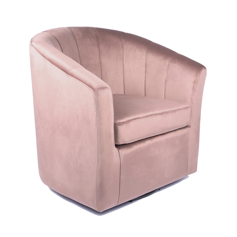 Poltrona Club girevole in velluto con cuscino removibile - Supporto ergonomico, capacità 136 kg