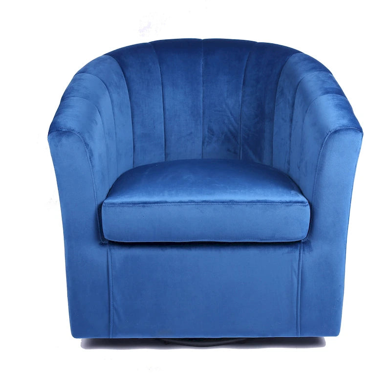 Poltrona Club girevole in velluto con cuscino removibile - Supporto ergonomico, capacità 136 kg