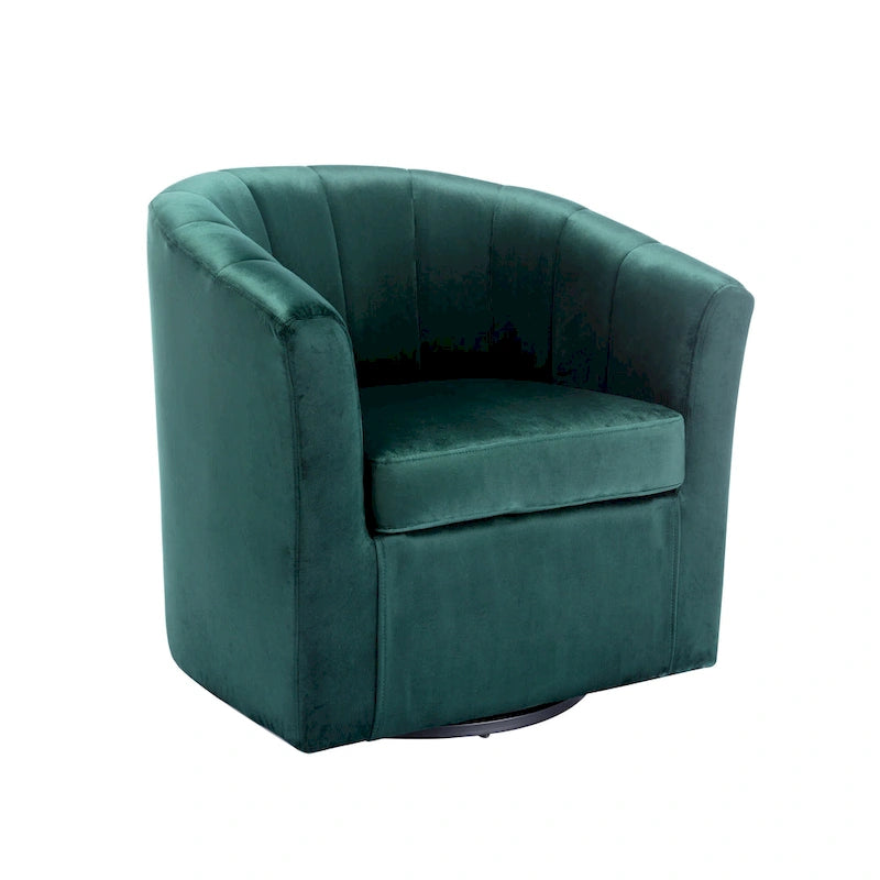 Poltrona Club girevole in velluto con cuscino removibile - Supporto ergonomico, capacità 136 kg