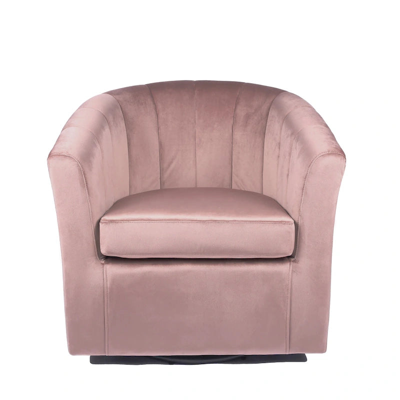 Poltrona Club girevole in velluto con cuscino removibile - Supporto ergonomico, capacità 136 kg